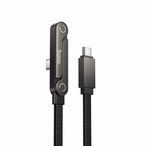 Cable with bracket USB C to USB C PD 60W Hoco 1,2 m U150 Exquisite black