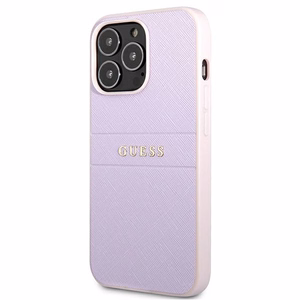 Guess GUHCP13LPSASBPU iPhone 13 Pro / 13 6.1" фиолетовый/фиолетовый Saffiano Hot Stamp & Metal Logo