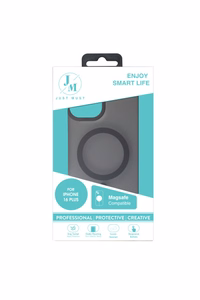 JM MAGSAFE SILK FROST I maciņš iPhone 16 Plus, melns