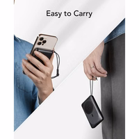 VEGER portatīvais lādētājs 10000 mAh ar bezvadu uzlādi saderīgs ar MagSafe PD QC3.0 2A 20W MagOn (VP1151 / W1151) melna