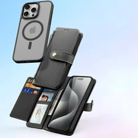 Dux Ducis Lawa ādas viedtālruņa apvalks iPhone 15 Pro - melns