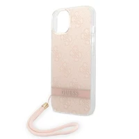 Guess GUOHCP14MH4STP iPhone 14 Plus 6.7 "rozā / rozā cietais apvalks 4G druka Siksna