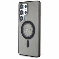 Guess Kristāli Drukāts Klasiskais Logotips Magnētiskais Samsung Galaxy S25 Ultra viedtālruņa apvalks melna
