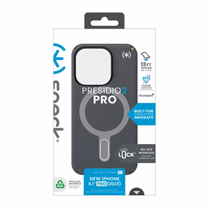 Speck Presidio2 Pro ClickLock MagSafe vāciņš ierīcei iPhone 15 Pro, kokogļu pelēks un vēsas bronzas krāsā