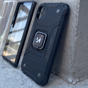 Wozinsky Ring Armor Case statīvs izturīgs viedtālruņa apvalks iPhone 13 mini rozā