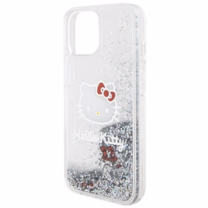 Hello Kitty šķidro spīdumu piekariņi Kitty Head viedtālruņa apvalks iPhone 15 - sudrabains