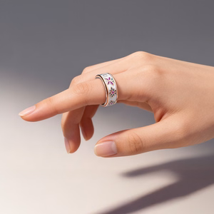 Forever Smartring Botanical SR-101 rozā zelts izmērs 8