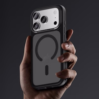 Benks Magnetic Mist maciņš ar metāla rāmi (A070) iPhone 17 Pro Max pelēks (Camera Control poga)