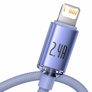 Baseus kabelis Crystal Shine USB - Lightning 2,0 m 2,4A violets