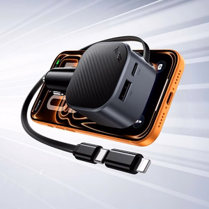 Automašīnas lādētājs Hoco Z68, USB-A + USB-C, PD QC3.0, 45 W, ar izvelkamu USB-C kabeli, melns