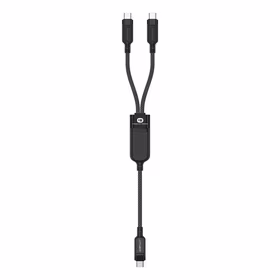 Acefast C5 USB-C - USB-C / USB-C 2in1 100W 480Mb/s kabelis - melns