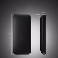 SBS Infinity portatīvais lādētājs 20000mAh 10W LiFePo₄ USB-A USB-C - melna