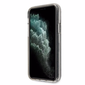 Guess GUHCN65PCGLSI iPhone 11 Pro Max sudrabains kietais apvalks Glitter