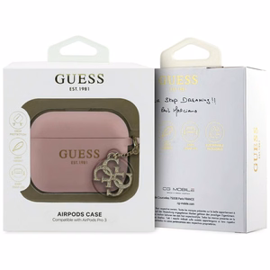 Guess Silikona 4G Charm Maciņš for AirPods Pro 3 rozā