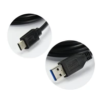USB A uz Type C 3.0 2A kabelis HD2 2 m melns