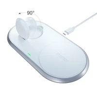 Choetech Qi 2in1 bezvadu lādētājs viedtālruņiem / Apple Watch ar statīvu (MFI) USB Type C balts (T317)