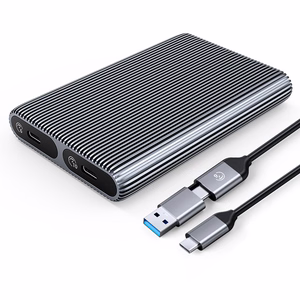Orico AM2C3-2SN divu disku korpuss diviem M.2 SATA un NVMe diskiem, USB-C 3.2, 6/10 Gb/s, pelēks