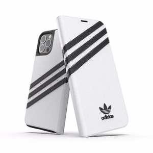 Чехол-книжка Adidas OR Booklet PU для iPhone 12 / 12 Pro 6.1" - белый с чёрным