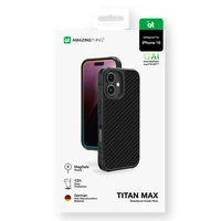 AmazingThing Titan Max Apvalks ar 1500D aramīdu šķiedrām iPhone 16 - melns