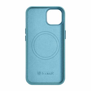 iCarer Litchi Premium ādas viedtālruņa apvalks iPhone 14 Plus Magnētiskais ādas apvalks ar MagSafe Zaļš (WMI14220711-GN)