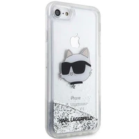 Karl Lagerfeld KLHCI8LNHCCS iPhone 7/8/SE 2020/2022 sudraba/sudraba cietais apvalks Mirdzošs Choupette Galva