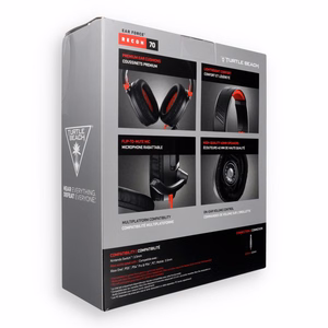 Sarkanas un melnas vadu austiņas ar mikrofonu Turtle Beach Recon 70N, 3,5 mm spraudnis