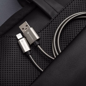 FORCELL F-ENERGY Metal C234 kabelis USB-A uz Type-C QC3.0 66W 1 m sudrabains