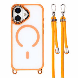 Hurtel maciņš ar regulējamu pleca siksnu un MagSafe kameras gredzena statīvu modelim iPhone 17 – oranžs