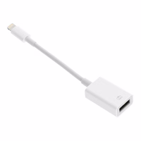 Adapteris OTG USB A (sieviešu) uz Lightning (vīriešu) balts