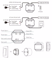 V1-H Kontrolieris, 12-48V, 1x 8A, spiedpoga dimmers