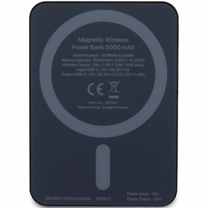 Guess MagSafe Metal Script Logo беспроводной внешний аккумулятор 15W 5000mAh - чёрный