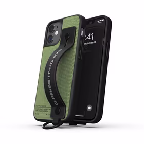 DIESEL Maciņš ar siksniņu UTILITY TWILL IPHONE 12 MINI melns/zaļš