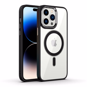 Tel Protect magnētiskais caurspīdīgais viedtālruņa apvalks Iphone 13 Pro melns