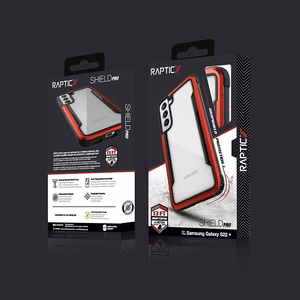 X-Doria Raptic Shield Pro vāciņš ierīcei Samsung Galaxy S22+ 5G, ar pretmikrobu aizsardzību, sarkans