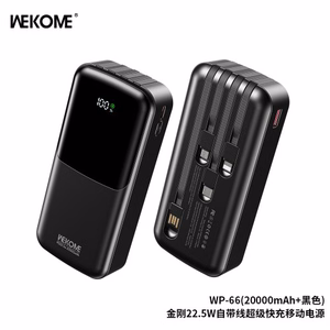Portatīvais lādētājs WK Design „WP-66“ melns 20000mAh (22.5W)
