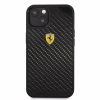 Ferrari FEHCP13SFCABK iPhone 13 mini 5.4" melns cietais apvalks On Track Real Carbon