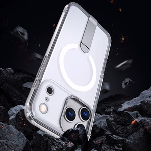Hybrid Armor X maciņš Samsung Galaxy S25 FE ar statīvu, saderīgs ar MagSafe, caurspīdīgs