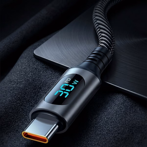 Blavec Zumi pīts kabelis USB - Type C QC 30W 3A ar LCD displeju 1m Apple CarPlay/Android Auto melns