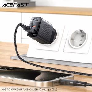 Acefast A98 tīkla lādētājs GaN USB-A / USB-C PD 30W - melns