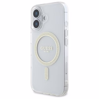 Guess GUHMP16MHFGERET iPhone 16 Plus 6.7" caurspīdīgs cietais apvalks IML Glitter Circle Magnētiskais