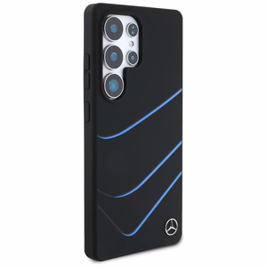 Mercedes Silikona Kontrasts izliekumi Magnētiskais apvalks Samsung Galaxy S25 Ultra - melns
