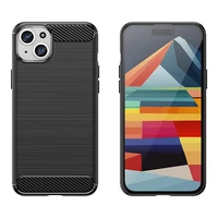 Elastīgs oglekļa raksta viedtālruņa apvalks iPhone 15 Plus Carbon Case - zils