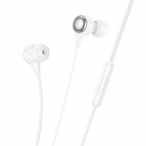 HOCO vadu austiņas Jack 3,5 mm ar mikrofonu M116 balta