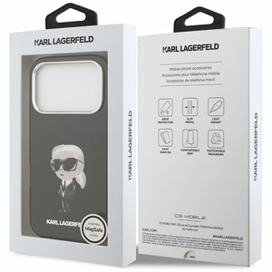 Чехол Karl Lagerfeld IML Aquarelle Karl & Logo MagSafe для iPhone 17 Pro (чёрный)