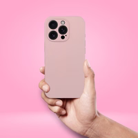 Silikona viedtālruņa apvalks 2mm IPHONE 15 Pro saderīgs ar Magnētisko smilšu rozā