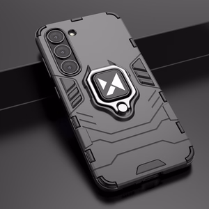 Wozinsky Ring Armor viedtālruņa apvalks Samsung Galaxy S23+ bruņu apvalks ar magnētisku turētāju un gredzenu melns