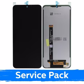 LCD Displejs Saderīgs ar Samsung G556 Xcover 7 Melns (Service Pack)