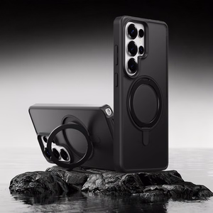 Rock Rotating Stand Soft Touch Series magnētiskais priekš Samsung Galaxy S26 melns