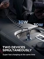 Joyroom JR-CCN04 60W USB-A USB-C mini lādētājs - melns