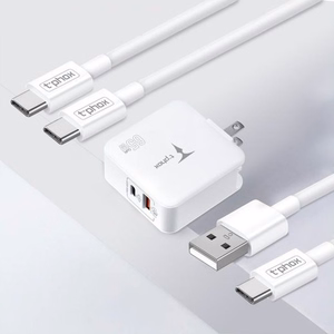 SIENAS LĀDĒTĀJS T-PHOX MEGA T-PP09 GAN PD 65W USB/USB-C BALTS